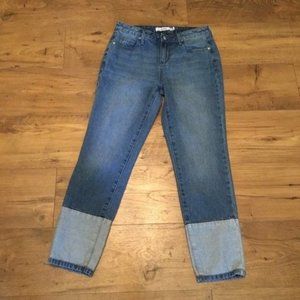 JUSTFAB ANKLE Color Block Light Denim Wash Ankle Low Rise JEANS SIZE 25